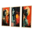 thumbnail image 3 of Designart "Sensual Delight Vintage Portrait under the Full Moon V" Woman Sensual Framed Wall Art Set Of 3 - Red Glam Frame Gallery Set For Office Decor, 3 of 6