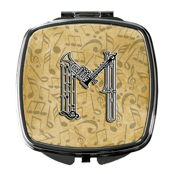 Letter M Musical Instrument Alphabet Compact Mirror