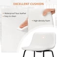 thumbnail image 3 of Carolayne 24" Bar Stools Set of 4, Counter Height Stools with Back for Kitchen Island and Dining Room, Faux Leather, White, 3 of 5