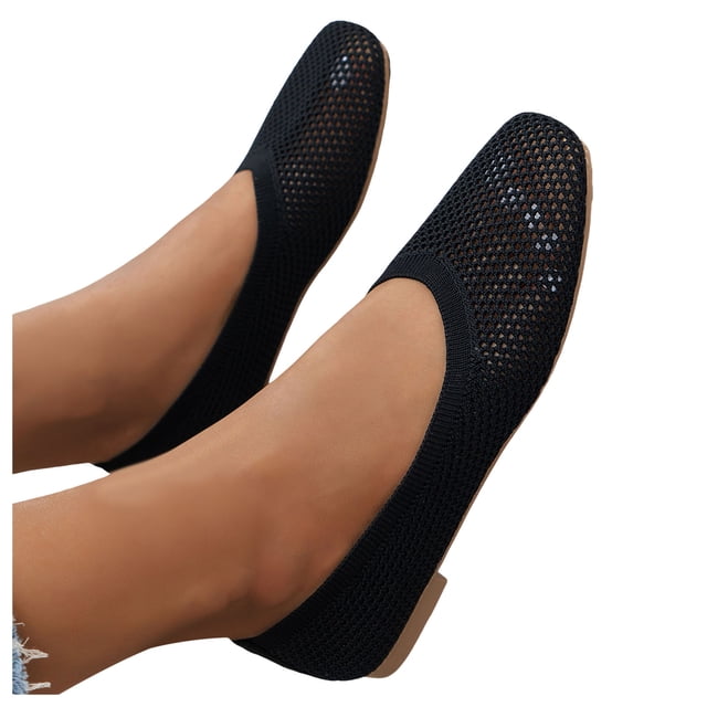 Womens Flats Square Toe Slip on Ballet Dressy Shoes Formal Business Office Work Low Heels Walking Loafers