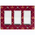 thumbnail image 1 of Metal Light Switch Plate Cover Elegant Yellow Crown Tufted Burgundy Damask DAM085, 1 of 13