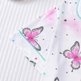 thumbnail image 6 of VNKIDY Women's Pajamas Butterfly Print 2 Piece Pajama Set Short Sleeve Button Front Lapel Top Elastic Waisted Shorts Loungewear Set For Home Relaxation Adorable Pjs, 6 of 7