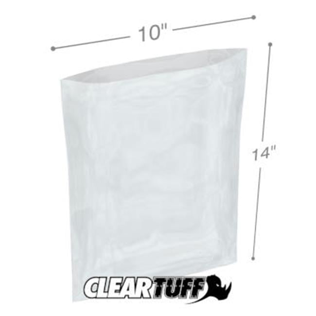 International Plastics PB11014 10 x 14 in. Clear Poly Bags 0.00125 Gauge - Case of 1000