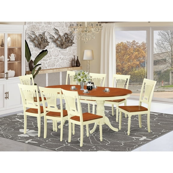 Dining Room Set 9 Piece - Table & 8 Chairs - Kitchen Table Set - Black Cherry Finish