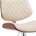 thumbnail image 4 of HomeRoots 45" Cream Faux Leather And Iron Swivel Adjustable Height Bar Chair, 4 of 10