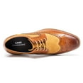 thumbnail image 3 of CMR CHAMARIPA Height Increasing Shoes - Mens Shoes With Height - Brown Genuine Leather Brogues Wingtip Shoes 7CM / 2.76Inches, 3 of 4