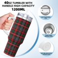 thumbnail image 4 of Regalos personalizados navideños a cuadros para vasos de 40 oz con asa y pajita - Taza de café de viaje de acero inoxidable con tapa - Regalos ideales para mujeres, niñas y niños en cumpleaños y, 4 of 8