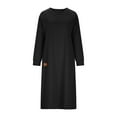 thumbnail image 4 of Kilaqueen Sweatshirt Dresses for Women Long Sleeve V Neck Midi Dress Solid Color Relaxed Fit Spring Summer Pullover Tunic Dresses, 4 of 8