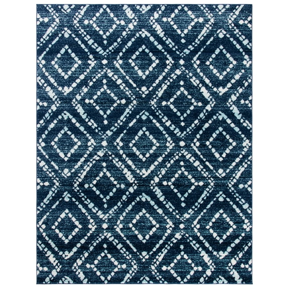SAFAVIEH Adirondack Lecia Geometric Area Rug, Navy/Ivory, 11' x 15'