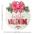 thumbnail image 3 of Happy Valentine's Day Sign for Front Door 12 Inches Wood Red Pink Round with Bow Decoration Valentine's Day Wood Wreath Indoor Wall Hanging Decoration for Wedding Home Outdoor Porch, 3 of 8