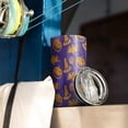 thumbnail image 3 of 20oz Tumblers Halloween Witch Hat Bat Pattern Stainless Steel Vacuum Insulated Double Wall Travel Tumbler Cups Mug with Lid and Straw,Cleaning Brush for Cold & Hot Drinks, 3 of 7