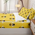 thumbnail image 5 of Erosebridal Cute Bee Zipper Twin Comforter Sets with Fitted Sheet and 2 Pillowcases,Cartoon Wildlife Theme Zipper Bedding Set,Yellow Black,4pcs, 5 of 8