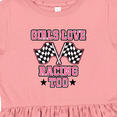 thumbnail image 4 of Inktastic Girls Love Racing Rally Flags Girls Toddler Dress, 4 of 5