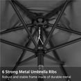 thumbnail image 4 of Yaheetech 7.5FT Outdoor Patio Umbrella with 6 Ribs and 18 LED Solar Lights, Gray, 4 of 7