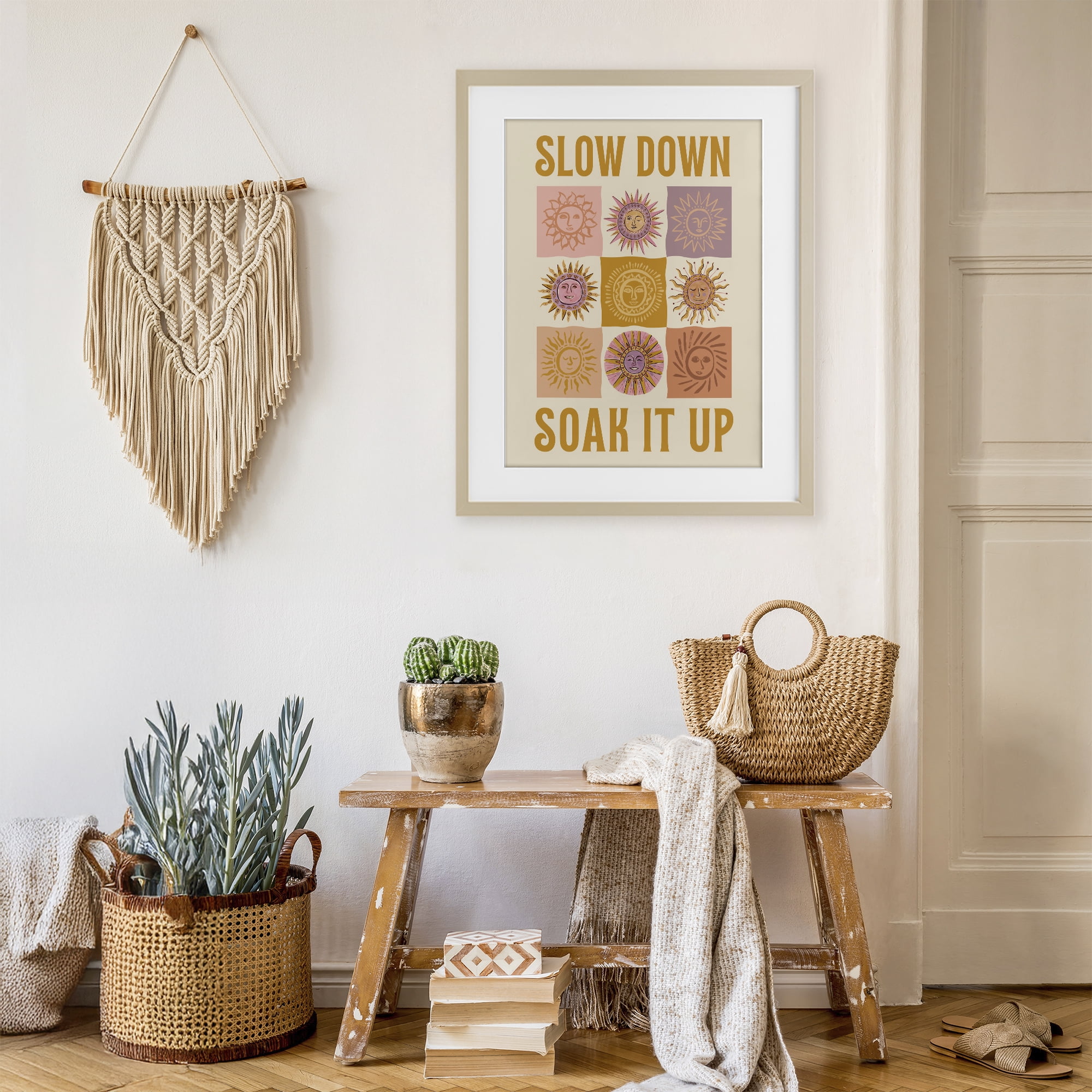 Stupell Industries Slow Down Soak It Up Birch Framed Print Under Glass, design by Two If By Sea Studios