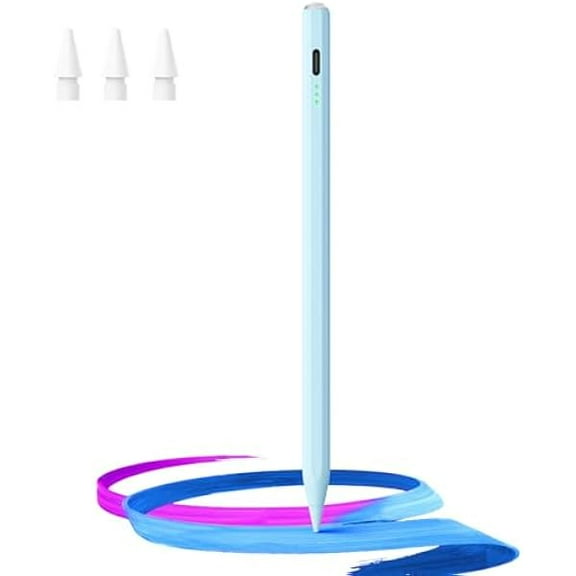 Stylus Pen for iPad(2018-2025)-13 Mins Fast Charge with Tilt Sensitivity & Palm Rejection for iPad 11/10/9/8/7/6th Gen, Air 7/6/5/4/3/M3/M2, Pro 13"/12.9"/11"/M4, Mini 7/6/5th,Blue