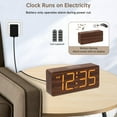 thumbnail image 2 of Wooden Digital Alarm Clock for Bedroom - Desk Clock with Large Numbers for Living Room Office, Loud Alarm for Heavy Sleepers Adults, Volume Control, Dimmer, DST, Wood Decor (Plug in Clock), 2 of 7