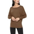 thumbnail image 2 of Women's Solid Stretch Dolman Tops (Pack of 2) Lightweight and Relaxed Fit, 2 of 5