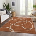thumbnail image 6 of HomeRoots 678668 8 x 10 ft. Rust & Beige Abstract Transitional Washable Machine Made Rectangle Area Rug with UV Protection, 6 of 9