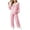 Pink, variant on Tween Girls 2 Piece Outfits Round Neck Long Sleeve Top and Wide Leg Pants Kids Clothing Set Size 2-17 Years