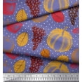 thumbnail image 2 of Soimoi Poly Georgette Fabric Mushroom,Grapes & Fresh Printed Fabric 1 Yard 42 Inch Wide, 2 of 3