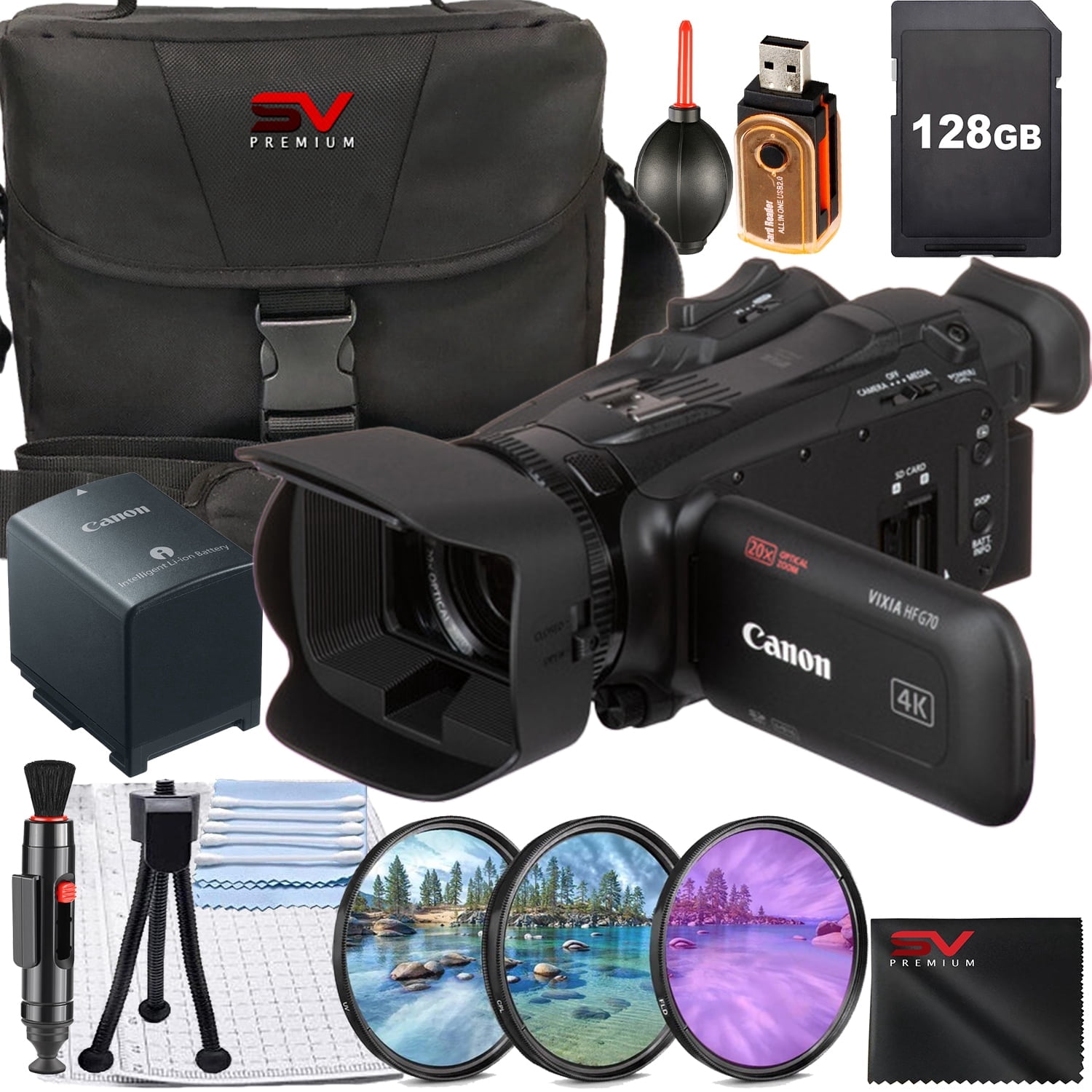 Canon VIXIA HF R800 Camcorder + Battery, UV Filter, 64GB Bundle