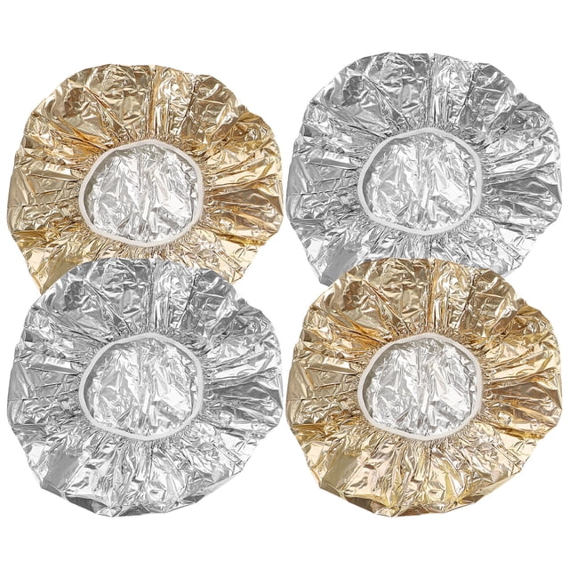 4 gorros de aluminio para acondicionamiento profundo, aislamiento térmico, ideales para teñir el cabello.