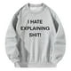 thumbnail image 2 of Sudadera para mujer, con estampado de letras, ropa de camisa, camisetas de manga larga, sudadera con cuello redondo para viajes y desplazamientos , M M, 2 of 9