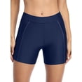 thumbnail image 6 of Charmo Swim Shorts for Women with Pockets High Waisted Swimsuit Shorts Board Shorts, 6 of 7