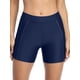 thumbnail image 3 of Dnzceghtig Charmo - Bañador para mujer con bolsillos, pantalones cortos de tabla sólida, pantalones de natación Boyleg L, 3 of 5