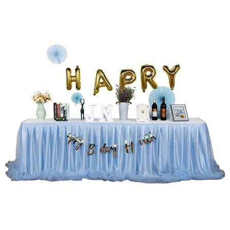 

Solid Color Table Skirt With Starry Sky Yarn Wrinkle Free Ice Silk Table Skirt Table Skirt For Wedding Birthday Halloween Christmas Banquet Champagne -AJ-1x0.75m