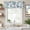 Blue, variant on Sage Green Flower Farmhouse Short Window Curtain Valances, Vintage Country Rose Leaf Floral Rod Pocket Kitchen Valances for Living Room Bedroom Bathroom Cafe 42" x 18"