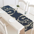 thumbnail image 2 of MKHERT Blue gold pattern Table Runner for Kitchen Wedding Party Home Decor 14x72 inch, 2 of 4