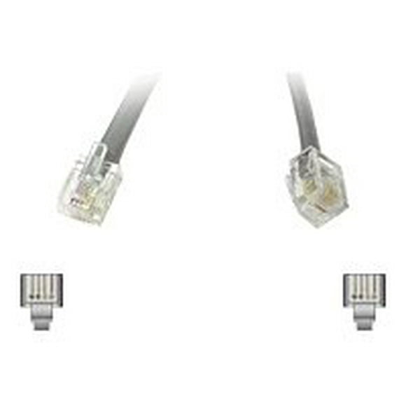 C2G Modular - Phone cable - RJ-12 (M) to RJ-12 (M) - 25 ft - stranded - silver