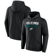 Men's Black Philadelphia Eagles Team Fade Out Fitted Pullover Hoodie