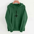 thumbnail image 4 of Trushirts Women's Distressed Cross Hoodie - Mint Green, Size XL - Gothic Streetwear, 100% Polyester Relaxed Fit, 4 of 4