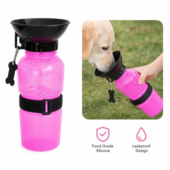 Dog Water Bottle, Pet Travel Squeeze Bottle, Food Grade Silicone