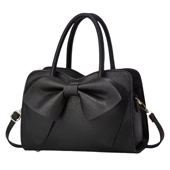 LIJCC Women Office Elegant Large Capacity Tote Solid Color Sweet Vegan Leather Cute Bow Purse Handbag Top Handle Elegant Crossbody Satchel Purses Satchels
