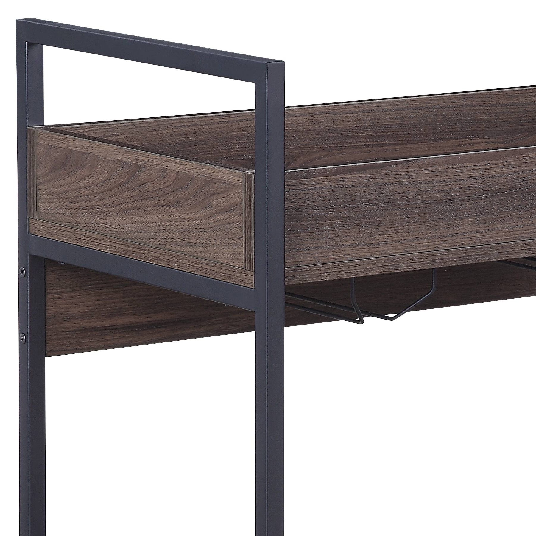 Serving Cart Walnut & Black Finish