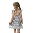 thumbnail image 6 of Alkepwun Toddler Baby Girl Summer Dresses Flutter Sleeve Lace Embroidered Floral Dress Cute Hollow Out Backless Dress Casual Birthday Party Sundress 1-6Y, 6 of 7