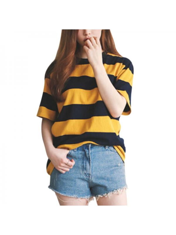 yellow and black striped top womens