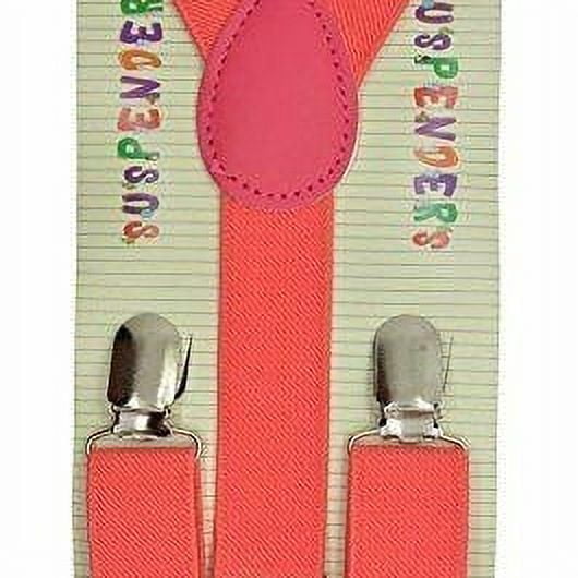 NEW Coral Pink Kids Baby Suspenders and Bow Tie Set Elastic Adjustable - New with box/tags