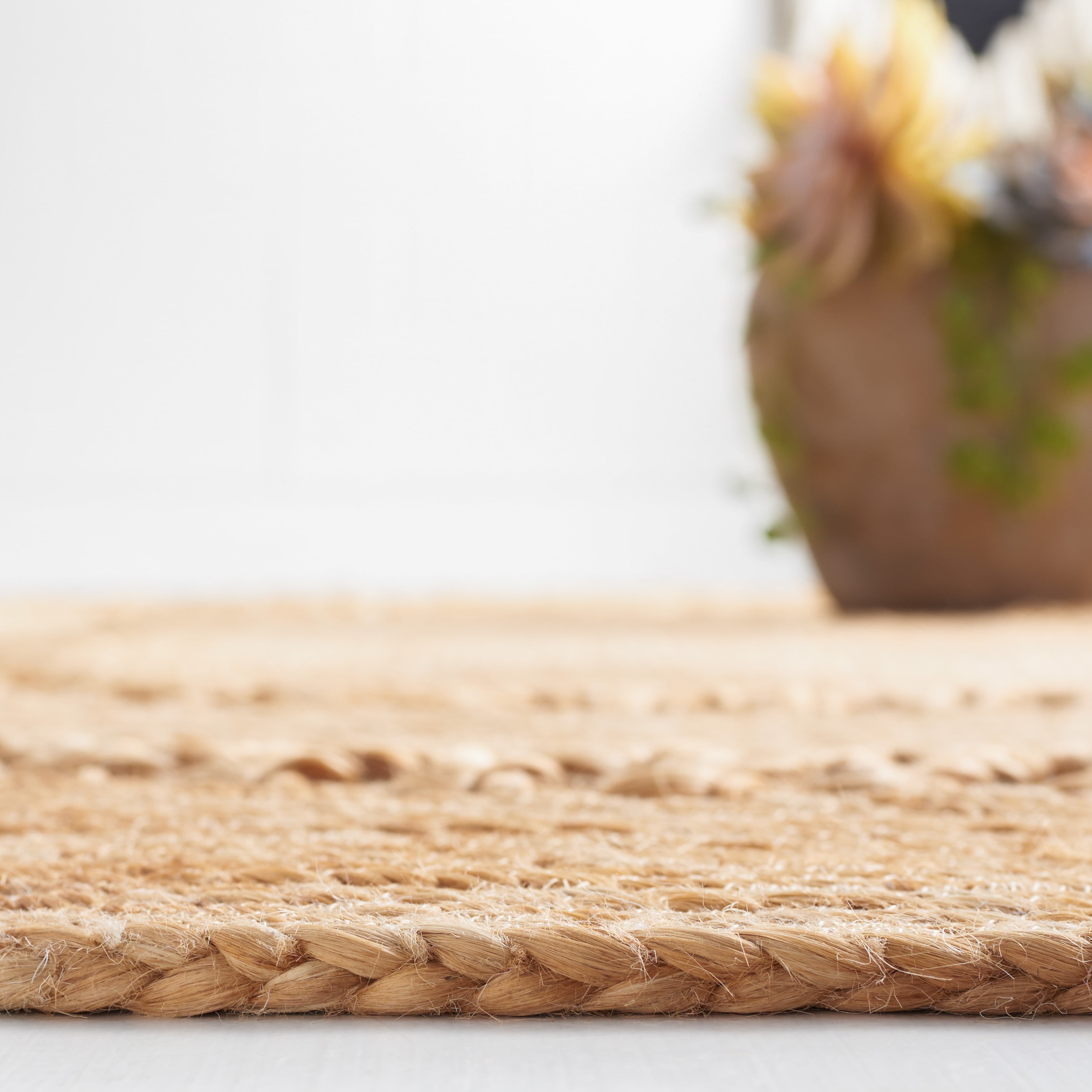 SAFAVIEH Natural Fiber Portmont Geometric Area Rug, Natural, 7' x 7' Round