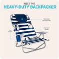 thumbnail image 4 of Ostrich The Heavy-Duty Backpacker Portable Reclining Beach Chair with Face Hole, Stripe, 4 of 13