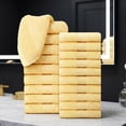 thumbnail image 2 of Ample Decor Washcloths 12 x 12 inch 20 Piece 600 GSM 100% Cotton, Lightweight, Quick Drying, Machine Washable Fingertip Towels for Bathroom, Gym, Kitchen - Yellow, 2 of 6