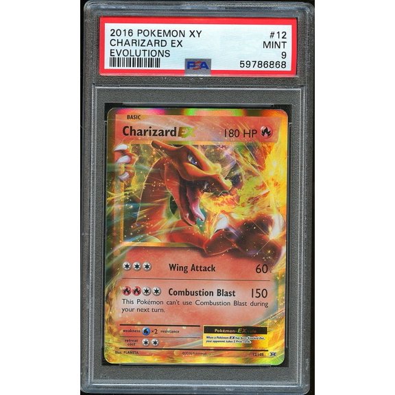 Collectible Graded Pokémon Charizard EX Evolutions 2016 PSA 9 #12 Trading Card