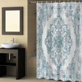 thumbnail image 2 of Fabric Shower Curtain, Vintage Abstract Ethnic Style N Flowers Blue Shower Curtains with 12 Hooks Waterproof Machine Washable Bath Curtains for Bathroom, 54 x 78in, 2 of 6