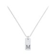 thumbnail image 1 of Small Initial Tag Necklace with Birthstone, 1 of 6