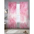 thumbnail image 2 of Valentine's Day Sheer Curtains 84 Inch Length 2 Panels Set, Watercolor Roses Floral Ombre Romantic Voile Window Treatment Rod Pocket Curtains Sheers Drapes for Bedroom/Living Room/Kitchen 52"x84"x2, 2 of 7