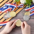 thumbnail image 3 of Medallas de premio de oro, plata y bronce, 12 piezas, 3 colores, medallas deportivas, medallas de ganador, oro, plata y bronce con cinta para el cuello, 3 of 7